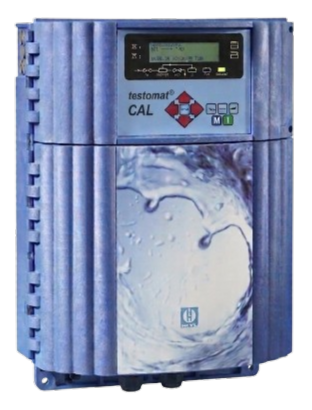 Testomat CAL® by Heyl – contrôle dureté eau et calibration automatique, boîtier bleu mural LCD